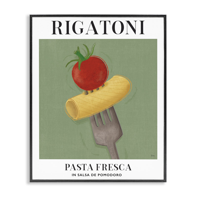 «Rigatoni rétro» sur une fourchette, estampe numérique, conception de Véronique Charron, H 14 po x l 11 po