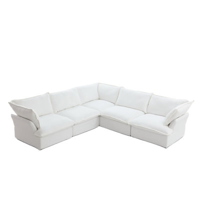 Janahla 122.82'' Upholstered Sofa, Cloud Sofa Modular Sectional Sofa Couch for Living Room