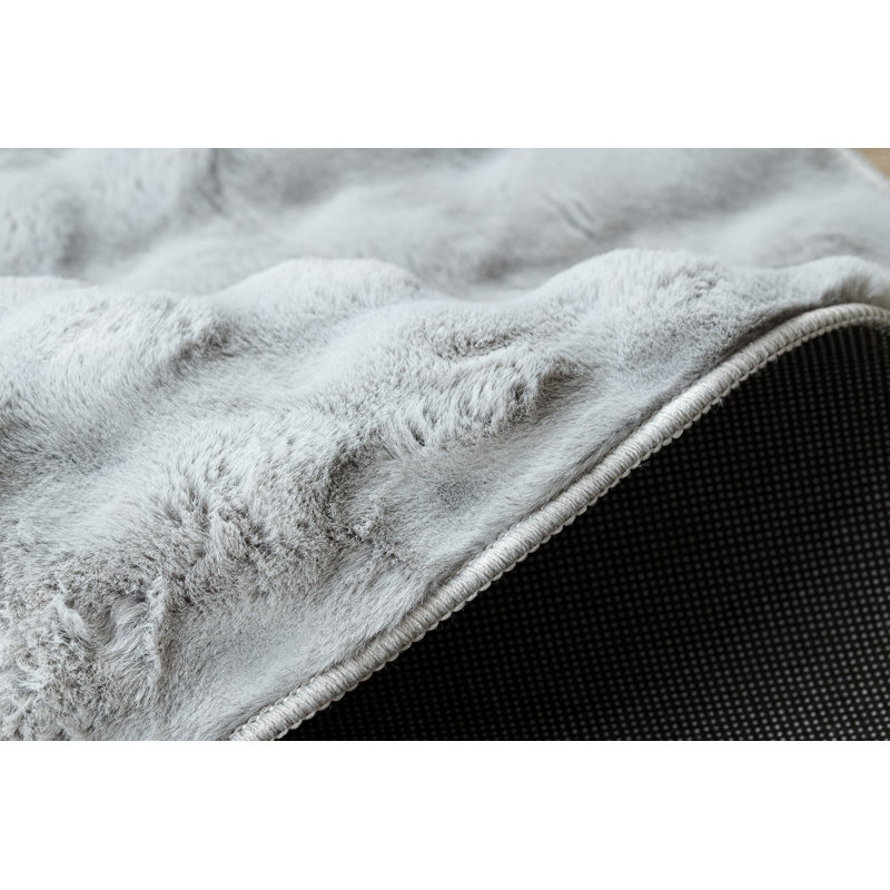Hanford Solid Colour Area Rug, Silver, Round 200cm