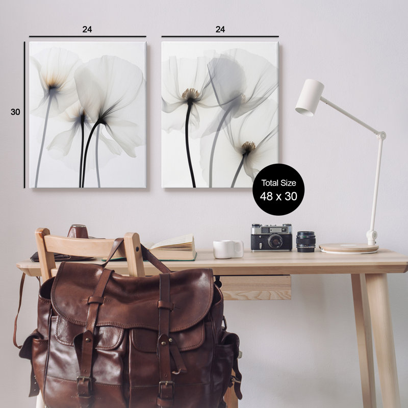Ensemble de 2 reproductions d'art sur toile Ebern Designs, H 30 po x l 24 po x P 1,5 po