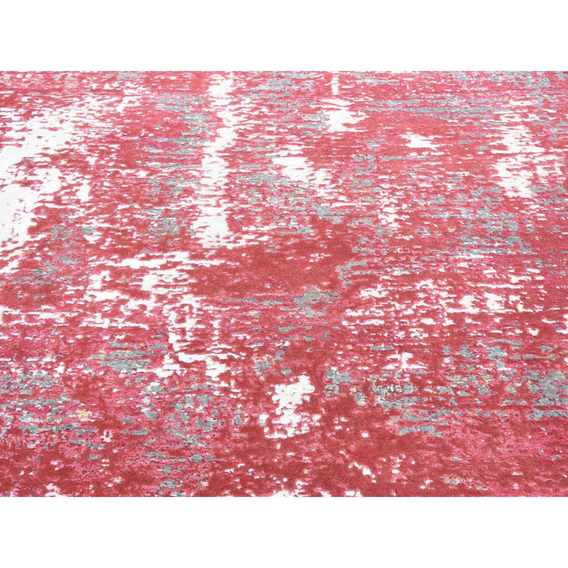 15'3"x16'6" Red Modern Zoroastrian Knot Wool Hand Knotted Oversized Rug 980385C71AFB4D25A8131E8A4A6B7F53