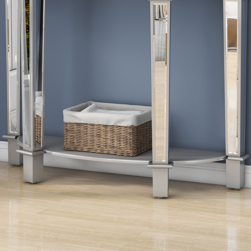Andreja Half-Moon Console Table with Shelf