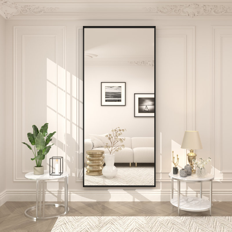 Miroir mural Aevar, 72 po x 32 po, Noir mat