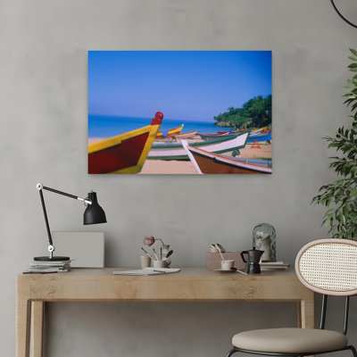 Boats On The Beach Aguadilla Puerto Rico Abstract Beach Tropical Art