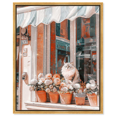 «Bright Day Cat Storefront», art mural sur toile par Art Remedy
