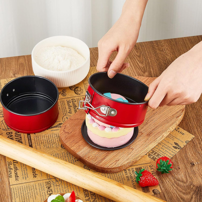 8 Pcs 4 Inch Springform Pan for Baking Mini Cheesecake Pans with Removable Bottom Nonstick