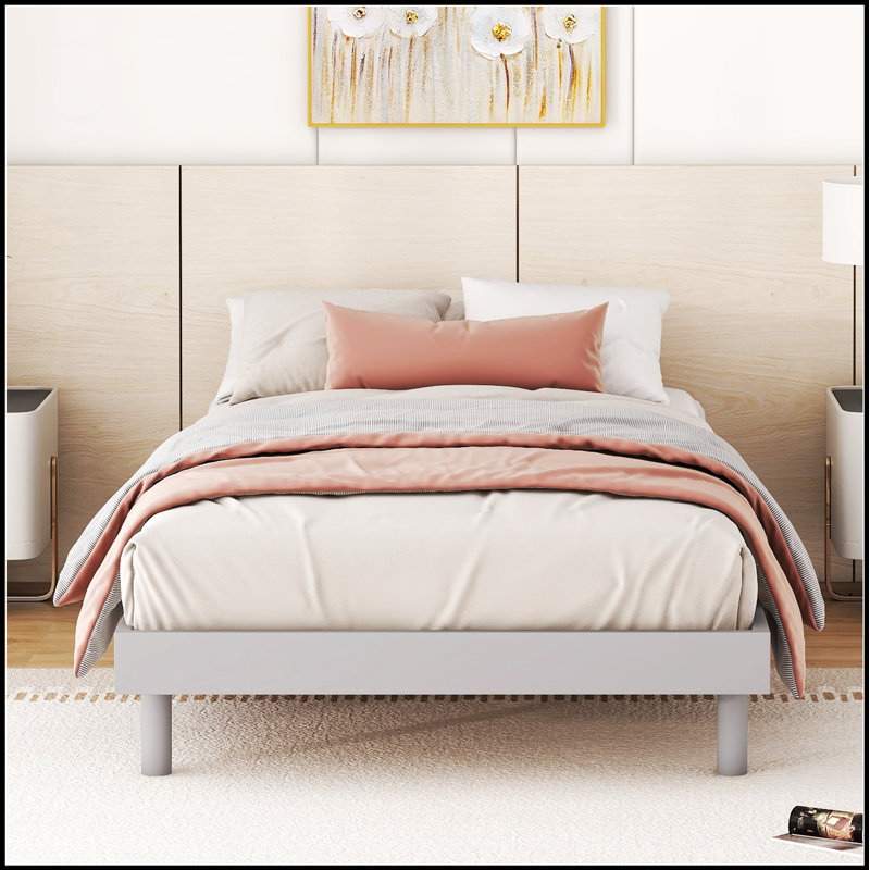 Base de lit plateforme flottante de conception moderne avec des matériaux durables et une esthétique élégante pour les chambres contemporaines