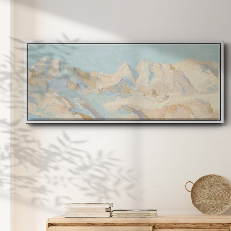 " Mountain Scape ", 20" H x 50" W x 1.5" D, White