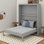 Grand lit escamotable mural avec tablettes
