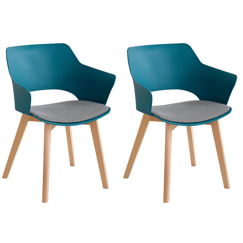 77cm H Cotton Blend Upholstered Armchair, Blue
