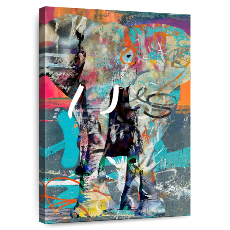 Brampt Elephant Graffiti, 36" H x 24" W