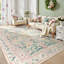  Washable Floral Area Rugs Boho Large Rugs Non-Slip for Bedroom Soft Rubber Backed Carpet-121432000