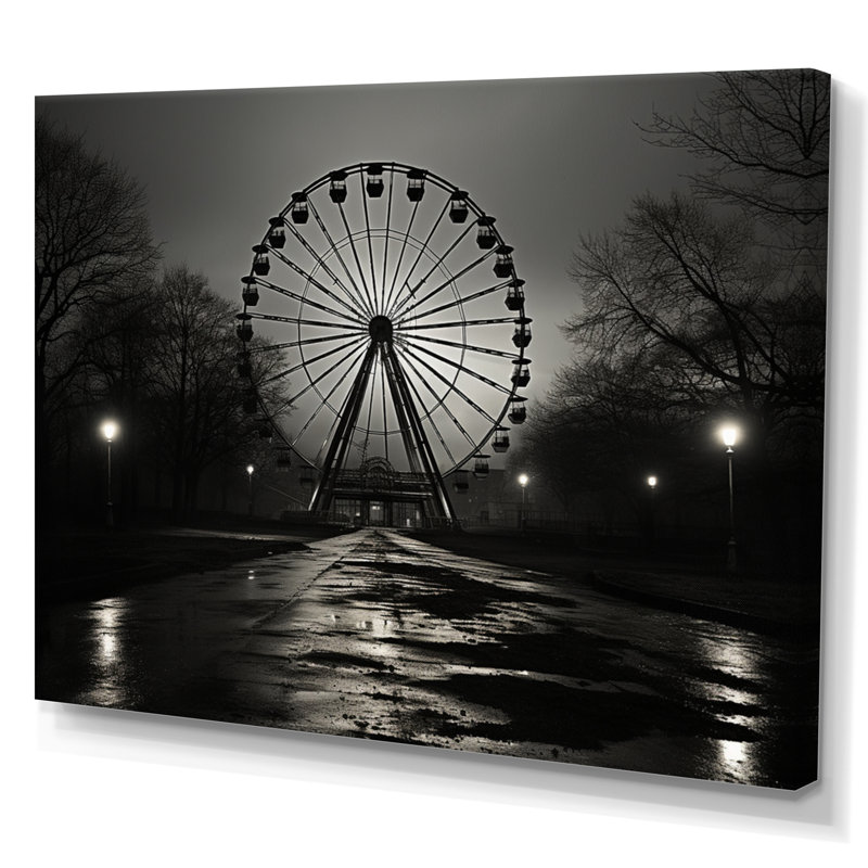 Grande roue grise enchantée - impression, Toile tendue, H 34 po x l 44 po x P 1,5 po