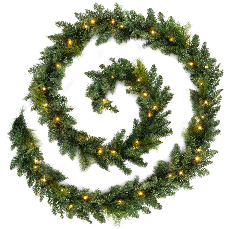 216cm Lighted Faux Garland with Lights