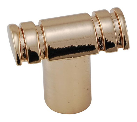 Archimedes Bar Knob, 1.5" H x 0.56" W x 1" D, Polished Gold