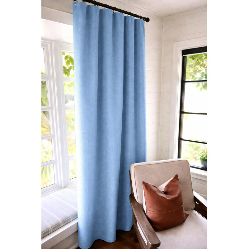 Paire de rideaux en coton bleu, L 50 po x L 72 po