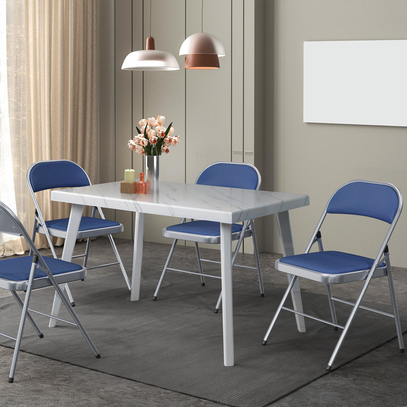 Ensemble de chaises rembourrées pliantes en métal avec sièges rembourrés (ensemble de 4)