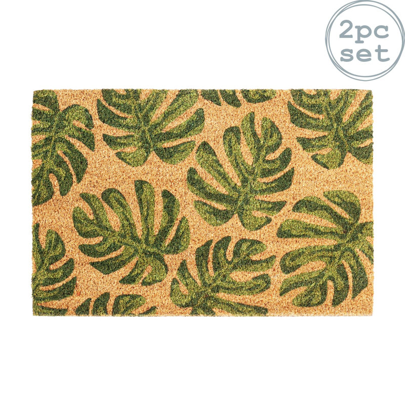 Nicola Spring - Coir Door Mats - Monstera, 60cm W x 90cm L