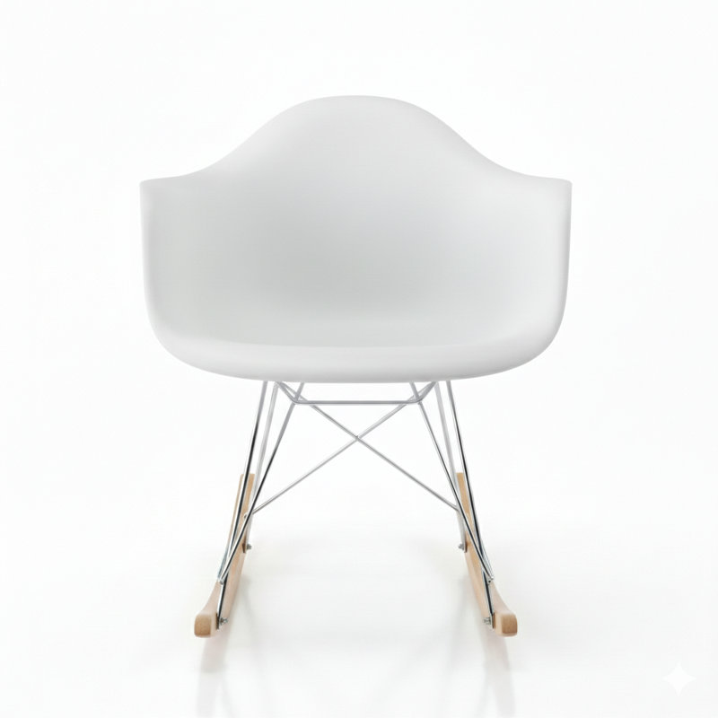 Chaise berçante en plastique Matias, Blanc