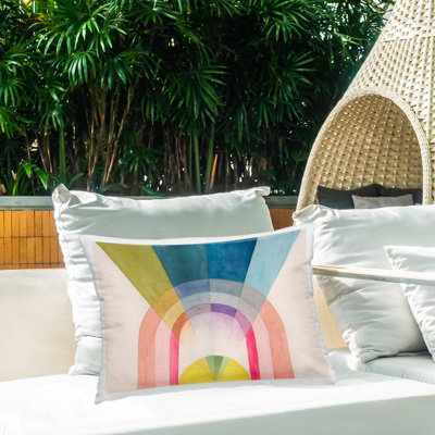 Coussin d'extérieur Sun Rays & Rainbow