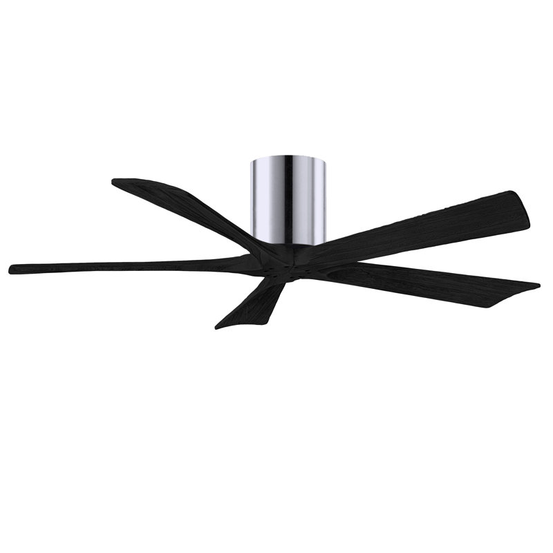 Ventilateur à pales encastré 5 pales Irene, Chrome poli, Noir mat, 52"