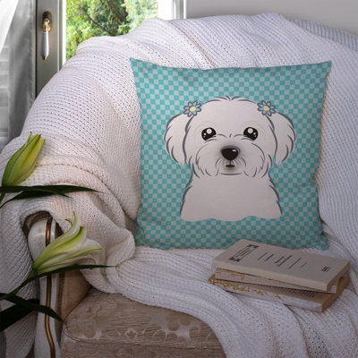 Coussin décoratif intérieur/extérieur maltais de damier
