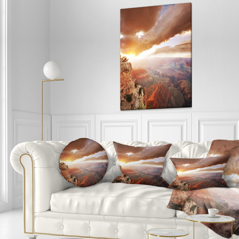 Coussin lombaire imprimé paysage du Grand Canyon sous un orage