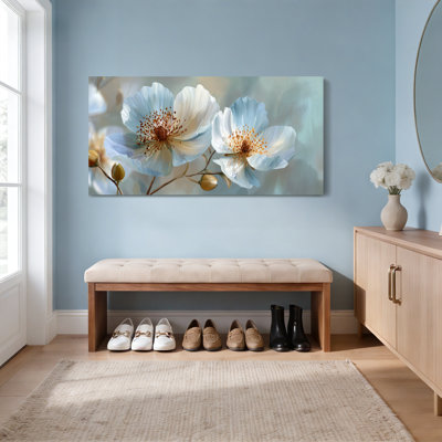 Flowers Canvas Wrapped Wall Art For Living Room Bedroom Decor