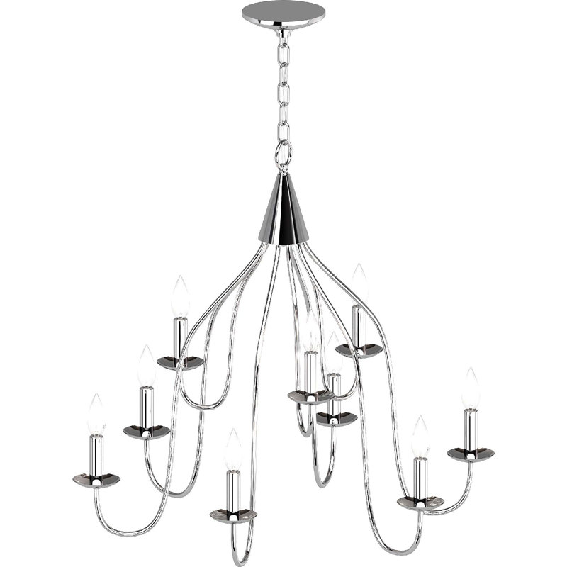 Lustre candélabre intérieur en chrome 9 lumières Windsor