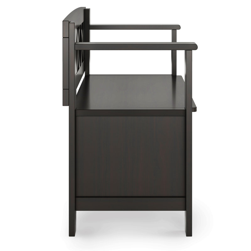 Small Entryway Storage Bench, Dark Brown