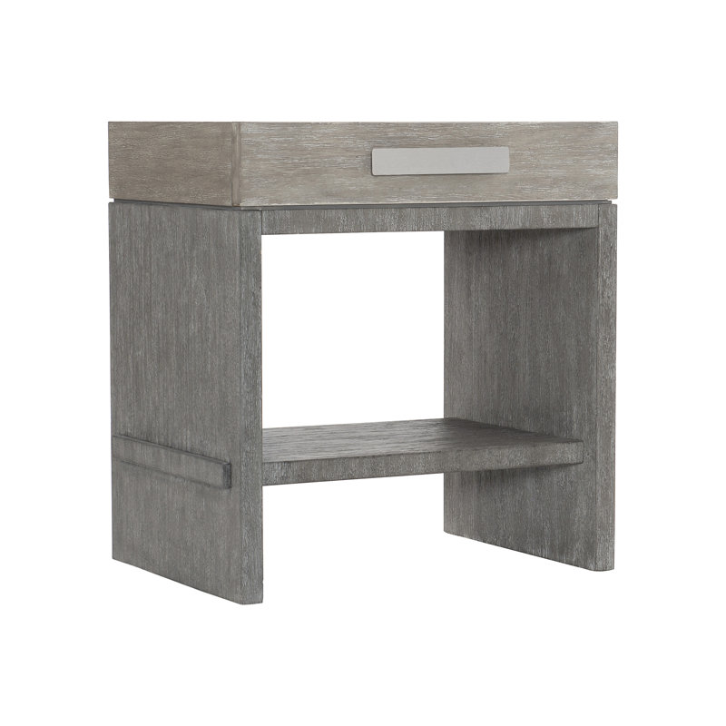 Foundations 1 - Drawer Solid Wood Nightstand, Dark Shale