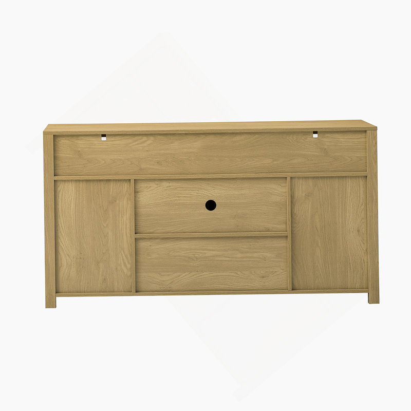 Accent Cabinet, Sideboard With Sliding Barn Door, Farmhouse Buffet With Open Storage For Living Room, Hallway,Kitchen, Office