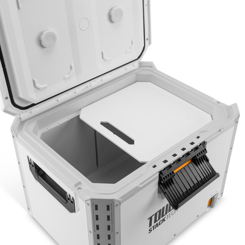 ToughBuilt StackTech XL Tool box Organizer with Lock and Removable Tray, White
