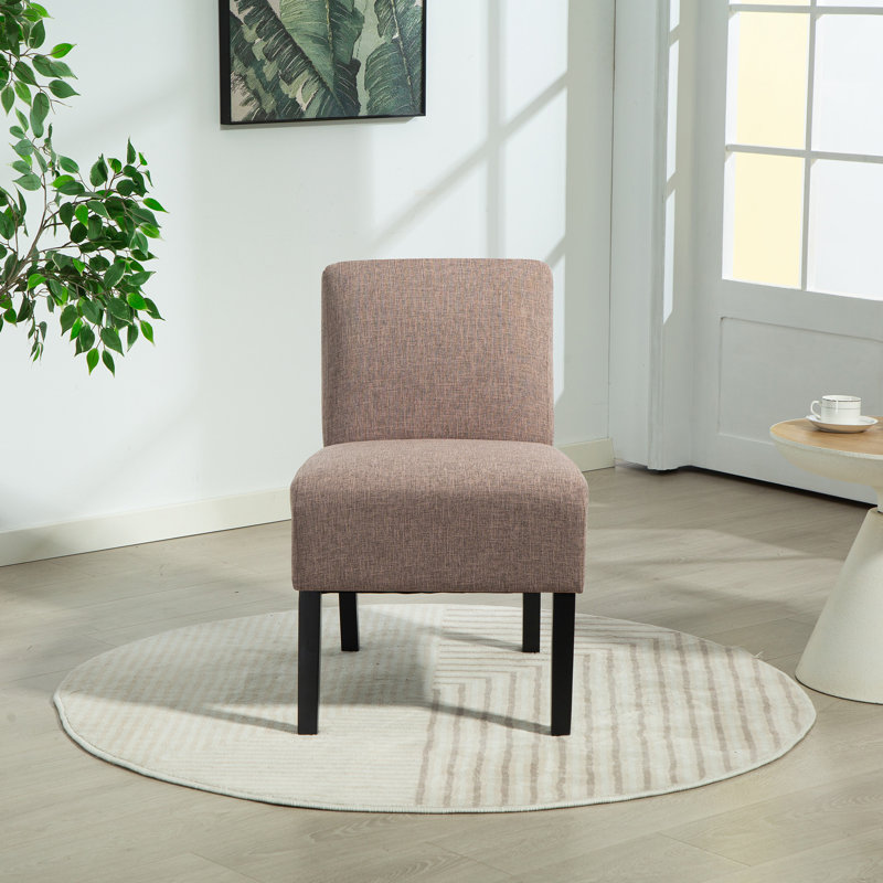 Elara Fabric Armless Accent Chair, Dark Brown