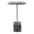 Apolaya Modern Quartz with Sculptural Metal Frame Accent Table for Home and Living Room Decor - Minimalist Side Table Design for Narrow End Spaces - 26", Black & Gray-1414610297