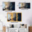 Blue Cherry Blossom Branch I - ensemble d'art mural moderne sur toile-88084685-88084687