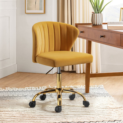 Blue Elephant Velvet Office Chair
