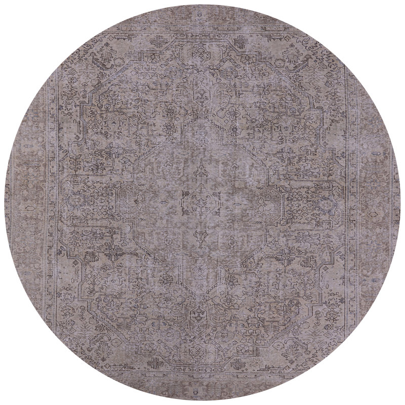 Tapis oriental gris Retrograde, Rond 4 pi