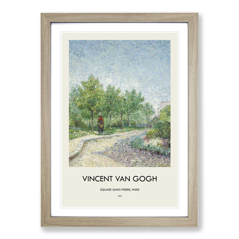 Square Saint Pierre by Vincent Van Gogh - Single Picture Frame Print, 48cm H x 36cm W x 2cm D, Oak Framed