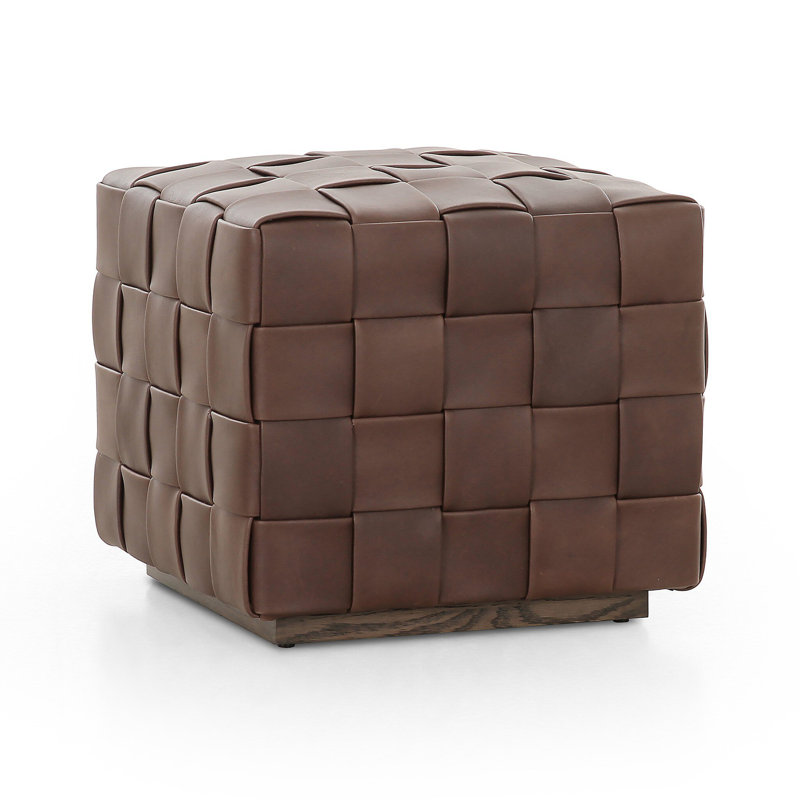 FLORES Square Ottoman, Dark Brown