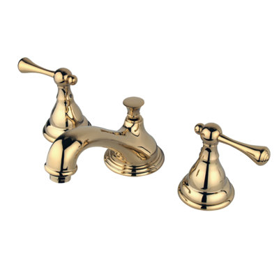 Kingston Brass Two-Handle 3-Hole Deck Mount Widespread Bathroom Faucet with Brass Pop-Up Drain