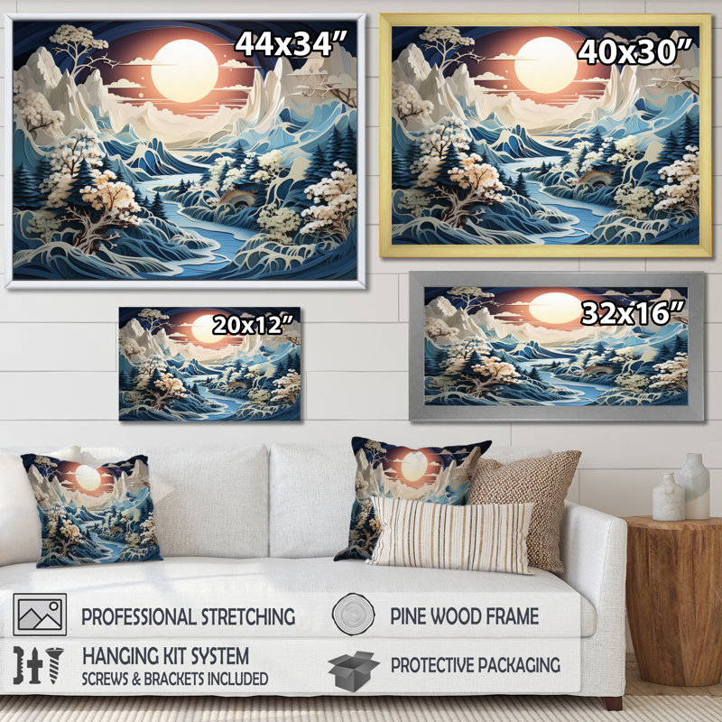 Berga Glacier Arctic Whispers II - impression, H 24 po x l 32 po x P 1 po, Cadre doré simple