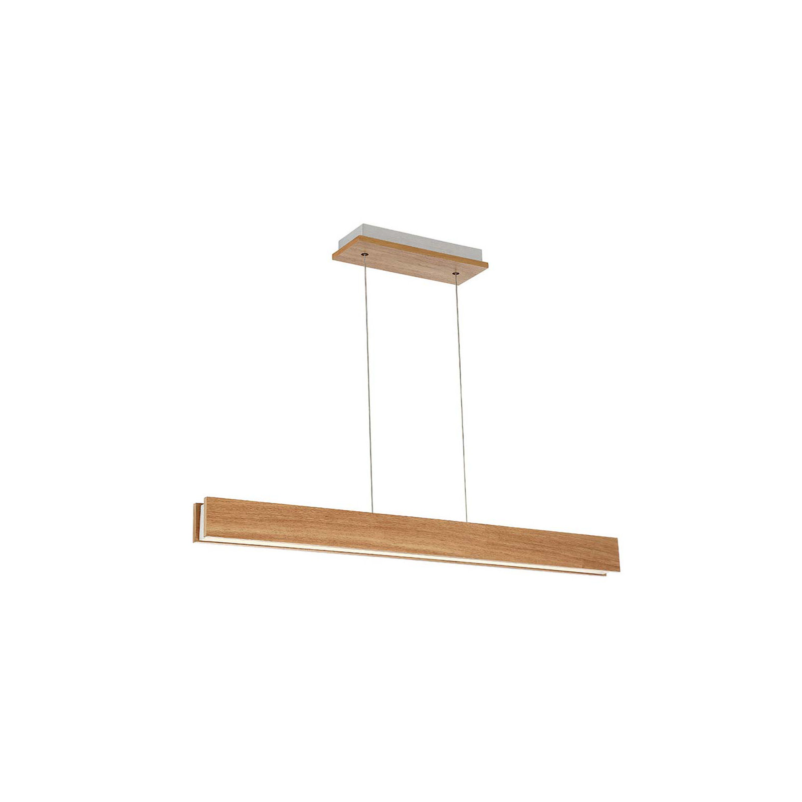 Drift Single Light Glass Dimmable LED Pendant, 3" H x 38" W x 2" D, Walnut