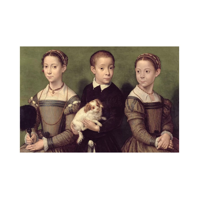 Two Sisters And A Brother Of The Artist by Sofonisba Anguissola - Wrapped Canvas Painting, 30.48cm H x 45.72cm W  x 1.91cm D