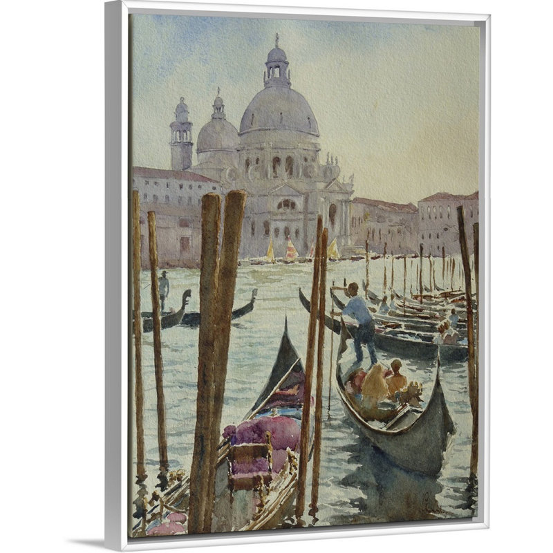 «Salute, Evening Outing» par Clive Wilson - reproduction d'art sur toile, Cadre flottant blanc, H 18 po x l 14 po x P 1,75 po