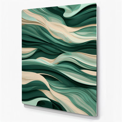 Paysage abstrait, art mural vert en métal 60