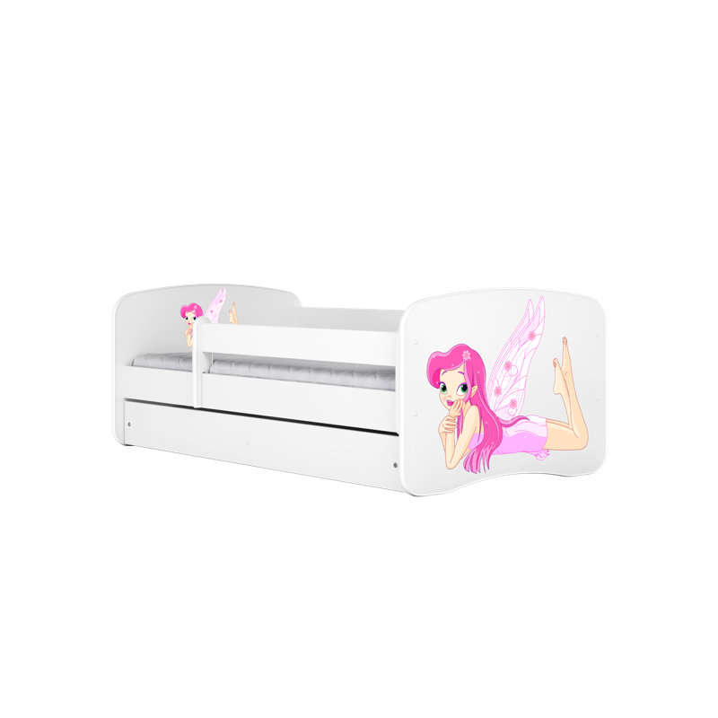 Cicero Drawer Convertible Bed and Mattress, European Toddler (80 x 160 cm), White