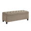 Banc de rangement capitonné capitonné, banc d'entrée en similicuir avec pieds en bois fuselés, banc de lit - noir-988777683
