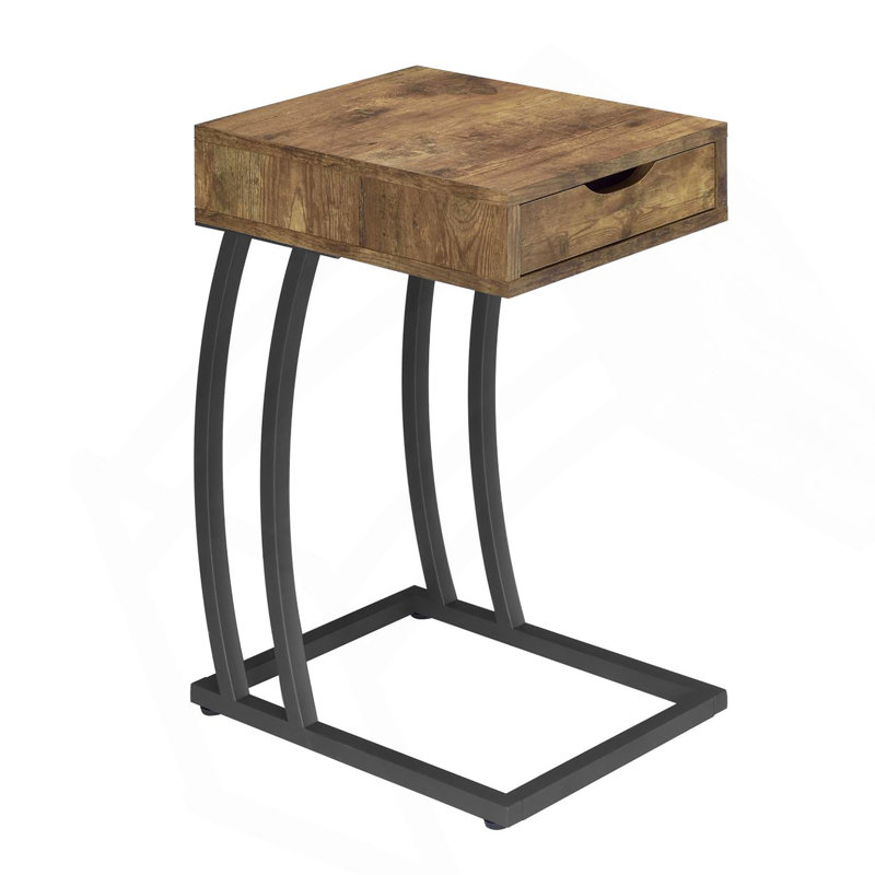 Table d'appoint antique muscade et bronze industriel, Brun