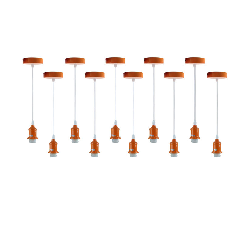 Adji 10-Pack Industrial Pendant Light Fittings with Adjustable PVC Cables - E27 Ceiling Lamp Holders for Stylish Home Lighting